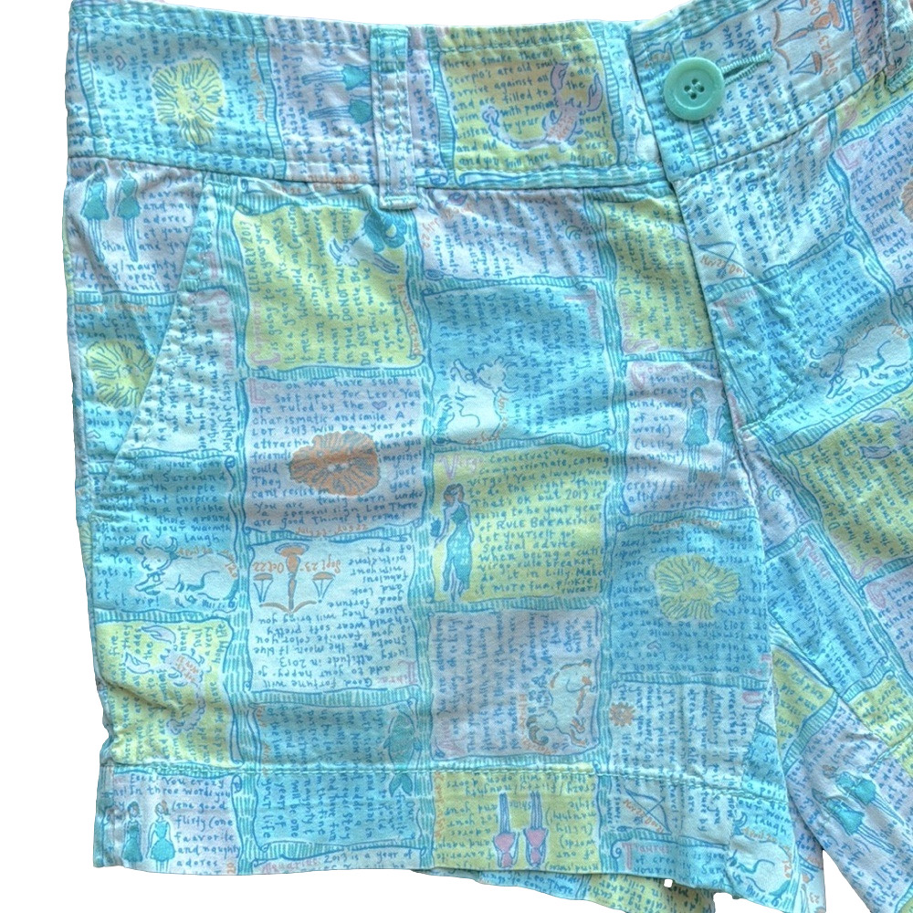 Lilly Pulitzer Pastel Astrology Print Cotton Callahan Shorts Size 2 Vibrant Chic - Picture 4 of 17